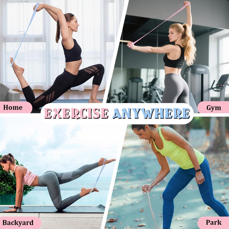 Plman 3PCS Figure 8 Resistance Bands for Women, 15 lbs,