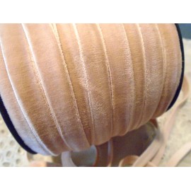 Unbranded SOFT 3/8" WIDE BEIGE STRETCH VELVET RIBBON - 2.50 YD.