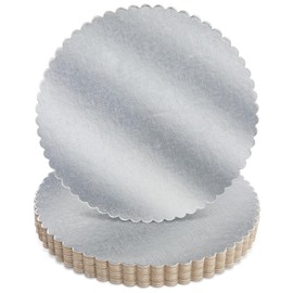 Juvale Juvale 10-Inch Scalloped Silver Cake Boards - 10 in, 12-Pack - Silver Decorative Cake Rounds & Cardboard Bases - Foil Platter