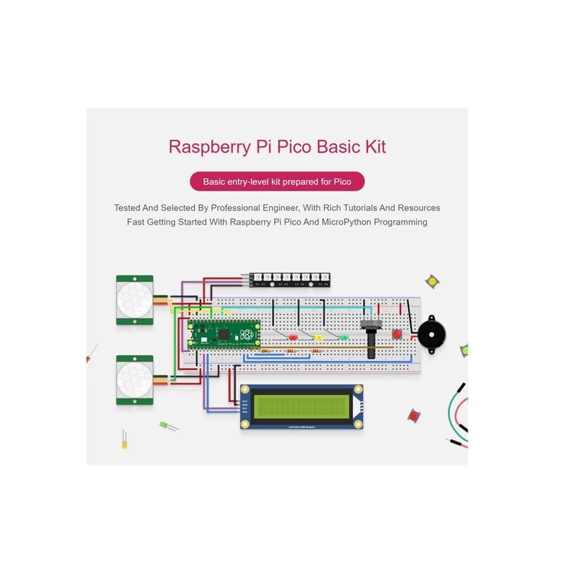 waveshare for Raspberry Pi Pico Basic Starter Kit with Rich