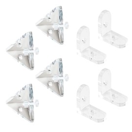 MOROBOR Acrylic Corner Bracket, 3 Hole Right Angle Clear Brackets and 90 Degree L Shape Corner Bracket with Mounting Screws for Display Box