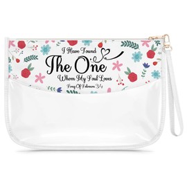 Scripture Christian Makeup Bag Inspirational Bible Verse Gift Religious Faith Gift for Sisters Friends Coworkers Clear Cosmetic Bag Motivational Present With Prayers Christian Prayer Room Decoration