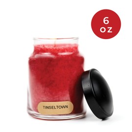 A Cheerful Giver - Tinseltown - 6oz Baby Scented Candle Jar with Lid - Keepers of The Light - 30 Hours of Burn Time, Gift for Women, Red