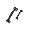 QCAA Door Pull, 6-1/2", Steel, Black Coated, 2 Pack, Made