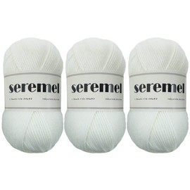 3 Pcs of Crochet Yarn Total 150g (426 Yards) Multi-Color 4-ply Acrylic Yarn Skeins, Seremel Brand Yarns for Crocheting and Knitting (Soft White)