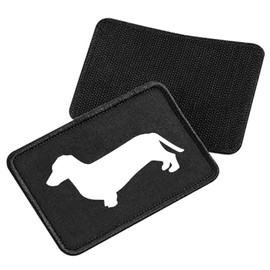 Huuraa Patch Dackel Silhouette Geschenk Black Dackel Präsent