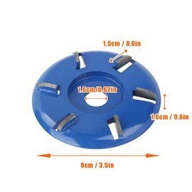 Lwuey Angle Grinder Wood Carving Disc, 90mm Tree Stump Remover Blade Wooden Turbo Cutting Discs 6 Teeth Mill Cutter Woodworking Tool Steel Milling Shaping Polishing Sanding Attachment Wheel Plate