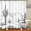 RnnJoile Western Shower Curtain Aztec Cactus Desert Bath Curtain Black