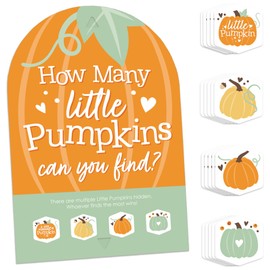 Big Dot of Happiness Little Pumpkin - Fall Birthday Party or Baby Shower Scavenger Hunt - 1 Stand and 48 Game Pieces - Hide and Find Game