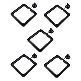 Zelerdo 5 Pack Aquarium Fish Feeding Ring Floating Food Feeder, Square Shape with Suction Cup, Black
