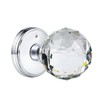 CLCTK Crystal Glass Door Knobs Interior with Lock, Round Bathroom