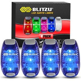 BLITZU Backpack Light Leash Light Night Walking Safety Gear Jogging Lights Safety Night Night Running Light Jogging Light Flashing Safety Lights Walkers Backpack Clipons Clip on Emergency Lights Blue