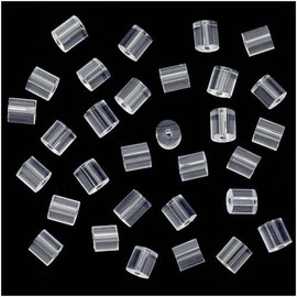 100 x Soft Plastic Replacement Earring Backs Tube Flower Bullet Back Stoppers Earnuts by Accessories Attic (Tube)