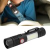 T6+COB Electric Torch Telescopic Zoom Powerful Flashlight Dual Light Sources