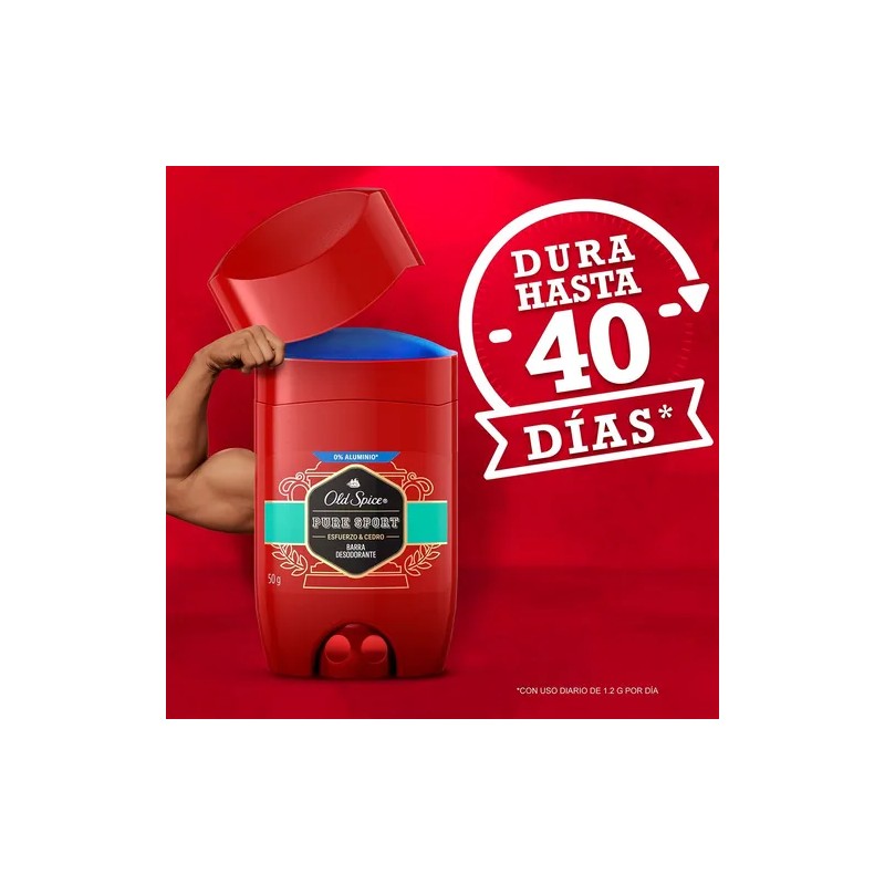 Desodorante Old Spice Pure Sport Barra, 50 G