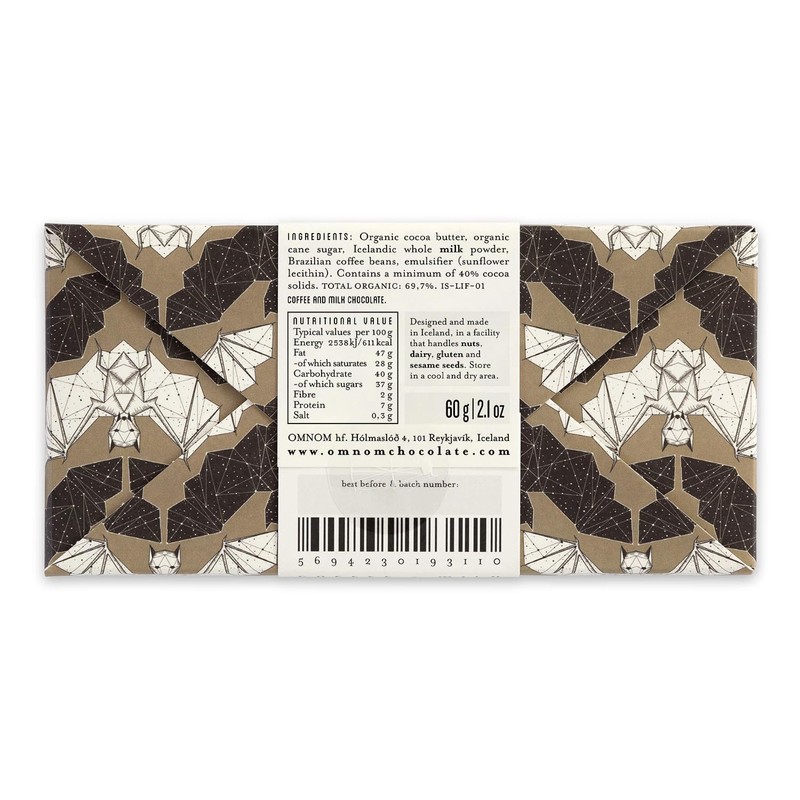 Coffee + Milk - 60gr Icelandic Bean To Bar Chocolate