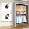 FUTASSI Black Clothing Rack with Grey Cover, P1C Rolling Closets