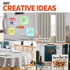 ETHORY Heavy Strong Magnets Shower Curtain Weights, Magnetic Shower Curtain Liner Weight Bottom Plastic Covered Add Weight (Black, 6 Pcs)