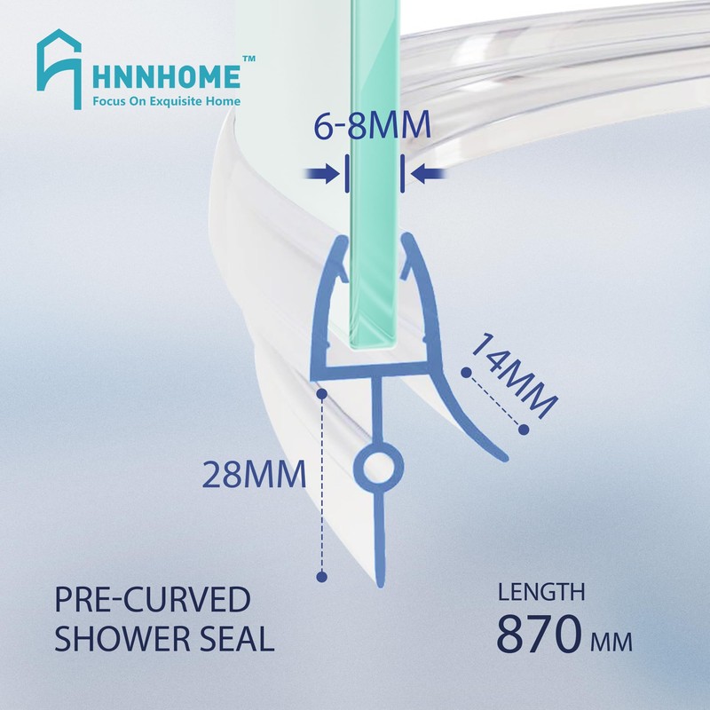 HNNHOME® Bath Shower Screen Door Seal Strip for 6-8 mm