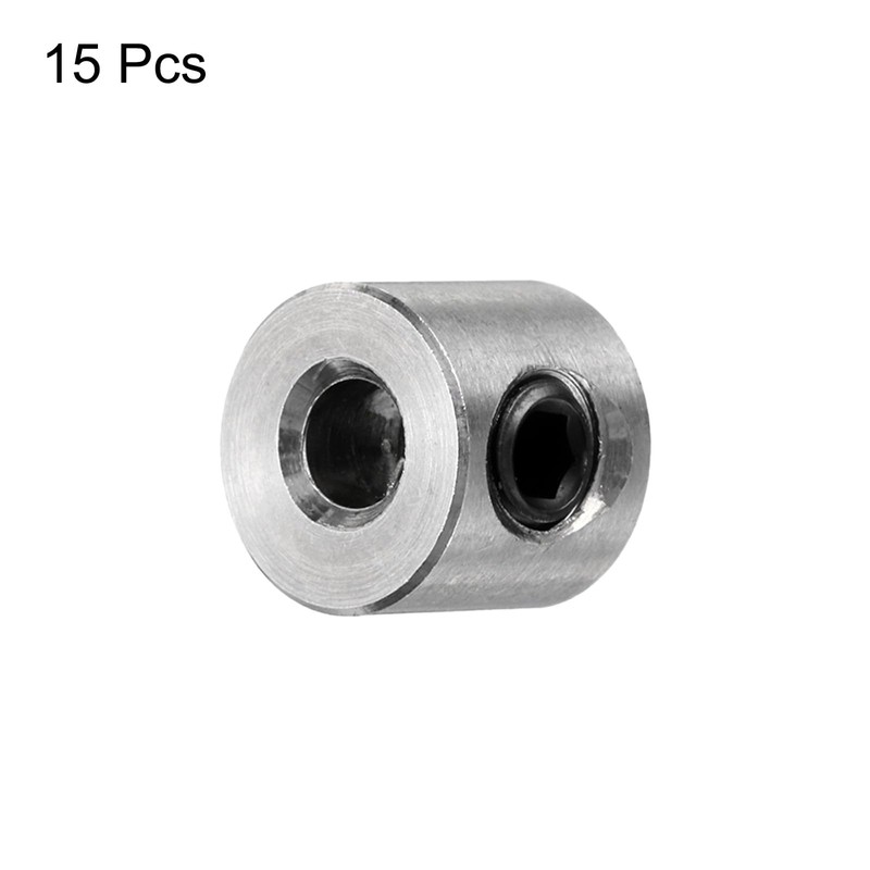 sourcing map 15pcs Set Screw Collars 3mm Bore Shaft Collars,