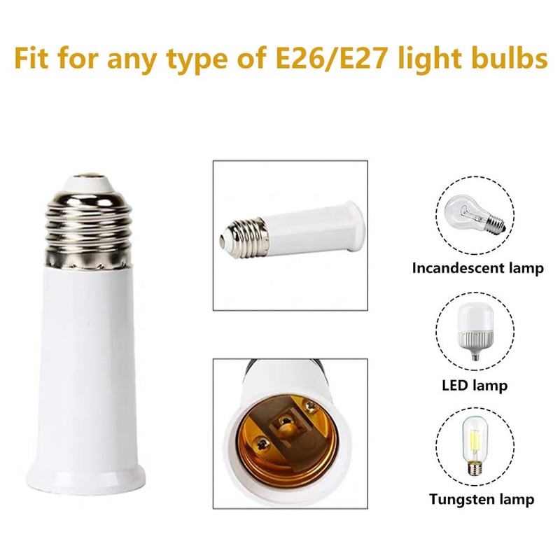 E26 Socket Extender, E26 to E26 Lamp Socket, 9.5CM/3.74 Inch
