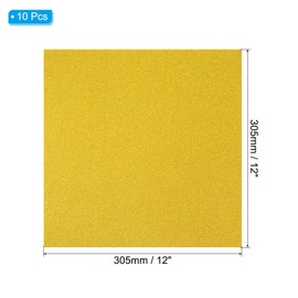PATIKIL 12x12 Glitters Cardstock, 10Sheets 250GSM Sparkling Thick No-Shed Shimmer Glitters Paper for Scrapbook Card Making DIY Crafts Project Party Decorations, Gold