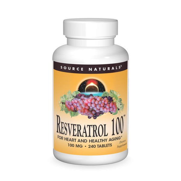 Source Naturals Resveratrol 100, for Heart and Healthy Aging, 240 Count