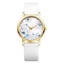 Avaner Women's Silicone Strap Watches: Boho Floral Ladies Large Face Soft Band Quartz Easy Reader Wrist Watch
