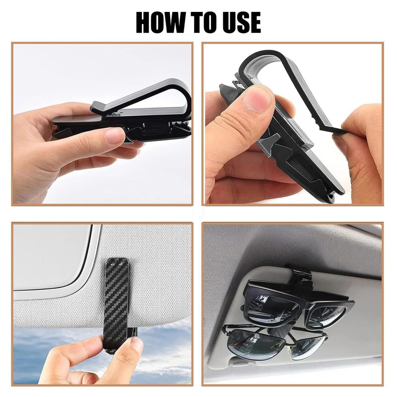 Uskerb 2Pcs Sunglasses Holder for Car - Secure and Convenient