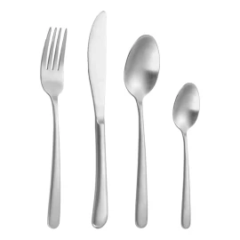 KASABLANCA Juego De Cubiertos De Acero Inoxidable Plateados 16 Piezas