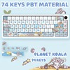 JOLINTAL 74 Keys PBT Keycaps Set Comet MDA Profile Dye