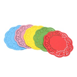 Craftplay Doilies | Assorted colours | Pack of 120 | 16 cm diameter | Paper Doilies