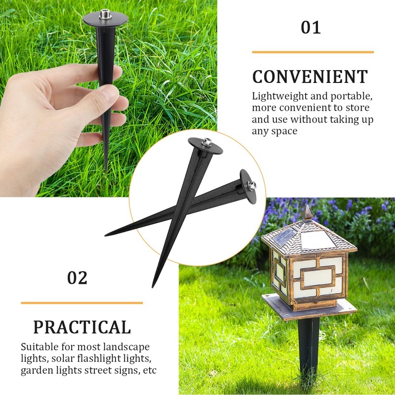 ZJIVQO 6PCS Light Stakes Stainless Steel Ground Light Spikes for