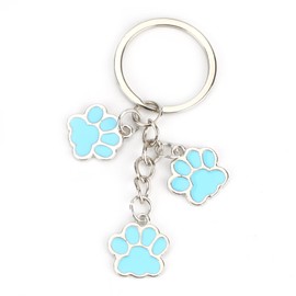 MUCOOS Paw Print Keychain,Dog Keychain,Ideal Birthday & Christmas Gifts for Pet Owners,Dog Memorial Gifts for Dog Lovers,Dog Lover Sympathy Gifts,Dog Claw Keychain for Women, Blue