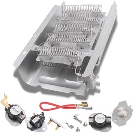 Wibefel Dryer Heating Element Replacement for Amana NED4655EW1 NED4600YQ0 NED4600YQ1 NED4500VQ2 NED5400TQ0 YNED4655EW1 YNED4600YQ0 YNED4600YQ1 NED4655EW NED4600YQ NED4500VQ NED5400TQ with Thermostat