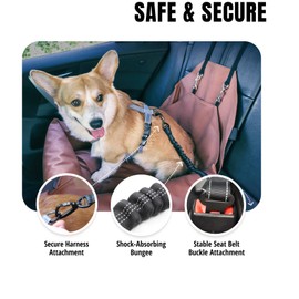 Owleys Dog Seat Belt for Car - Dog Seatbelt Harness for Car - Safety Car Leash for Dogs - Adjustable Dog Car Belt for Small Large & Medium Pets Black