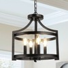 LynPon Black Farmhouse Chandelier 4 Lights, Modern Hanging Pendant Light