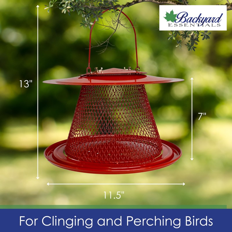 Backyard Essentials Collapsible Metal Mesh Bird Feeder with Tray -
