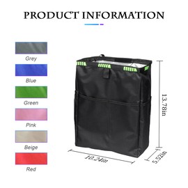 Fekey&JF Foldable Hanging Car Trash Can with Storage Pockets, Green