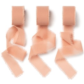 AOKSUNOVA Ribbon Pink Wedding Gift Ribbon 2.5 cm x 18.9 m Chiffon Ribbon Fabric Ribbon Chiffon Ribbon