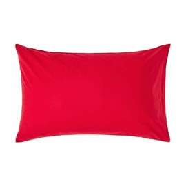 HOMESCAPES Red Pure Egyptian Cotton Pillowcase Standard Size 200 TC 400 Thread Count Percale Equivalent Housewife Pillow Case