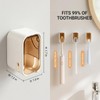 No-Drill Wall-Mounted Toothbrush Holder with Dust Cover, Detachable Self-Adhesive Electric