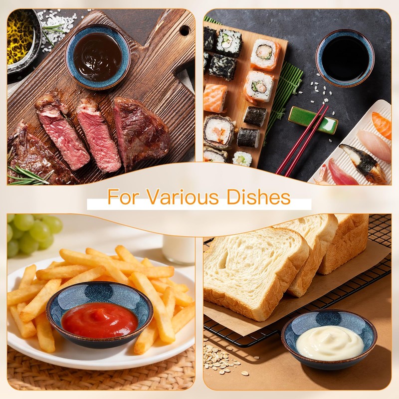 CQSYWQING 4 Inch Ceramic Dipping Sauce Dish Set - 4
