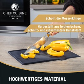 CHEF CUISINE Plastic Cutting Mats, Set of 3, 32 cm x 24 cm / 32 cm x 12 cm / 16 cm x 12 cm, the Perfect Companion for Any Kitchen, Whether Vegan or Meat
