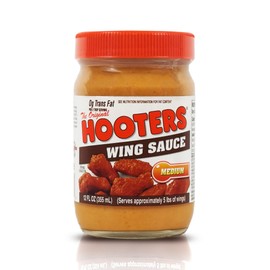 The Original Hooters Medium Wing Sauce - Versatile, Restaurant-Quality Flavor - Ideal for Chicken Wings, Ribs, and Seafood, Nutritionally Balanced, Convenient - 12 oz