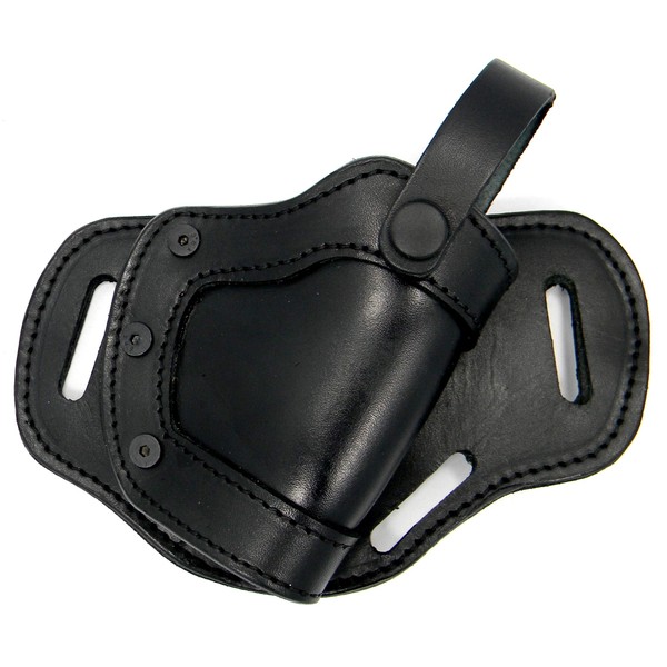 by CEBECI Premium Black Leather Right Hand Side or Small of Back (SOB) Belt Holster for Ruger SR9, SR40, 9E, SR9C, SR40C, Security 9, American 9 45, P89, P95, P345
