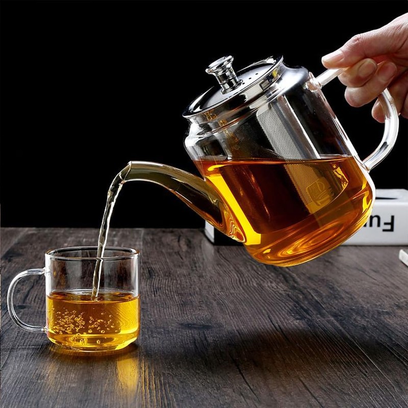 croselyu 650/800/1100ml Glass Tea Pot with Strainer for Loose Tea,