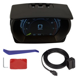 Black Vehicle HUD Display Multifunction OBD HUD Gauge 9 Alarm Safe Driving for OBD II Compact Car