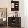 Cube Storage Organizer, Sliding Doors Coffee Bar Cabinet with Storage