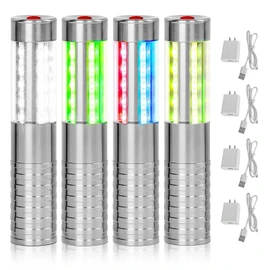4 Pieces Bottle Service Lights, Rechargeable Bottle Sparklers, Reusable Bottle Girl Lights, Champagne Bottle Service Sparklers for Bar Nightclub Concert Birthday Wedding Party
